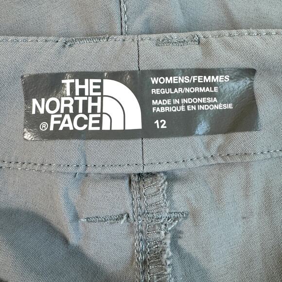 The North Face Women Nylon Stretch Active Shorts Size 12 Lightweight Hiking Gray - Picture 2 of 11